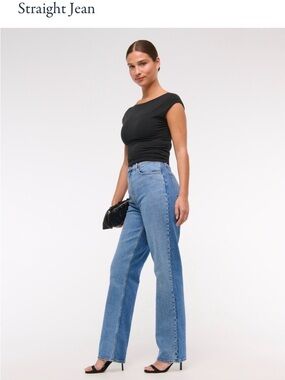 Abercrombie & Fitch Women's Straight Leg Jeans -90s Curve Love